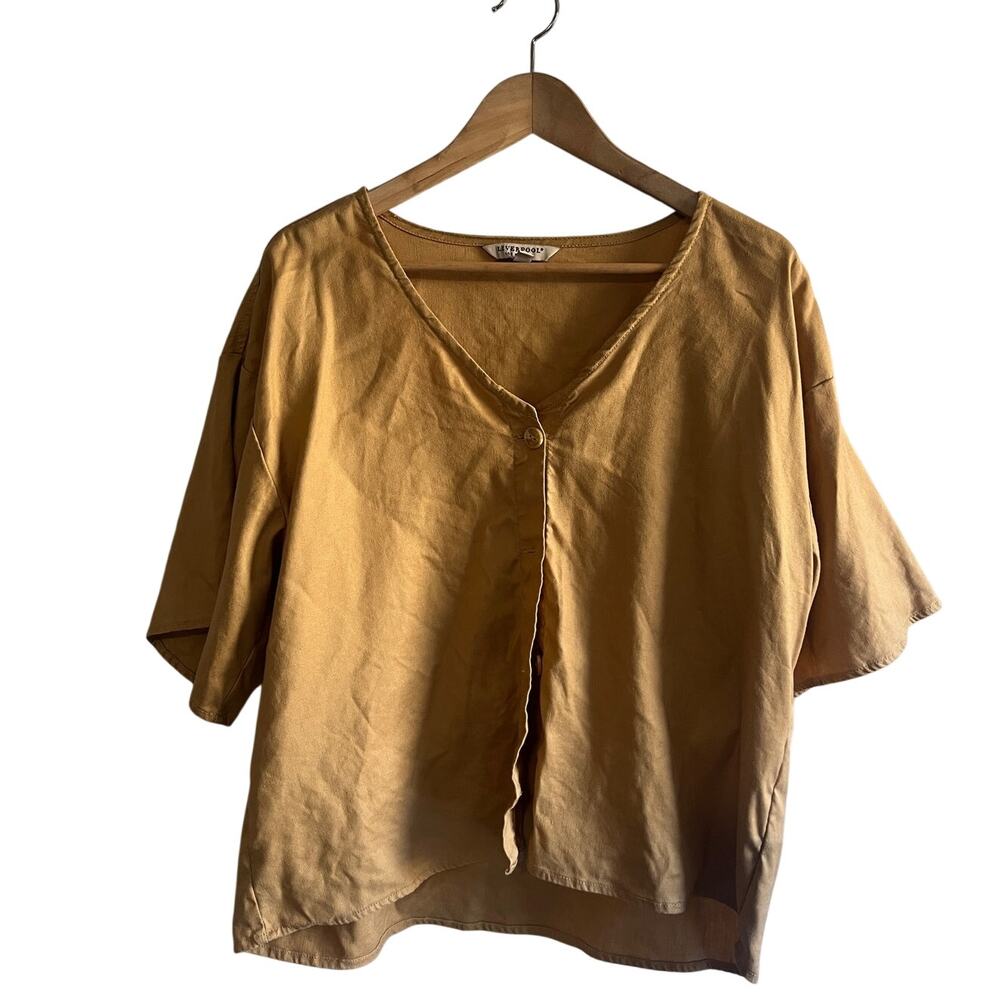 Liverpool Los Angeles linen button blouse mustard yellow size med